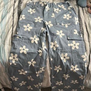 Altar'd State Blue Floral Wide Leg Jeans